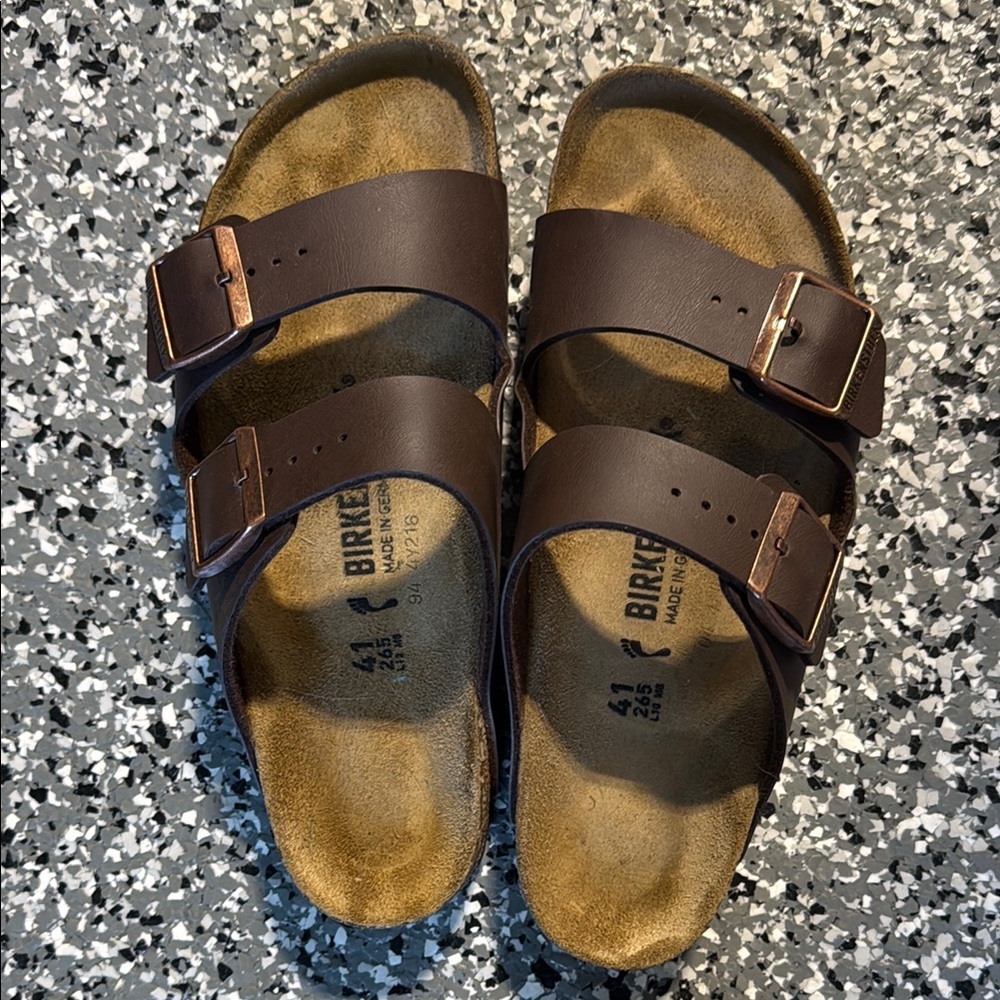 Birkenstock Narrow Dark Brown Leather Sandals